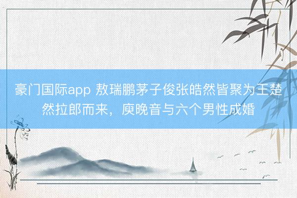 豪门国际app 敖瑞鹏茅子俊张皓然皆聚为王楚然拉郎而来，庾晚音与六个男性成婚