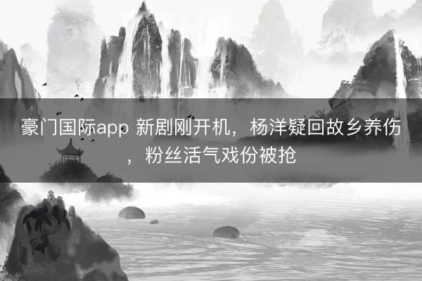 豪门国际app 新剧刚开机，杨洋疑回故乡养伤，粉丝活气戏份被抢
